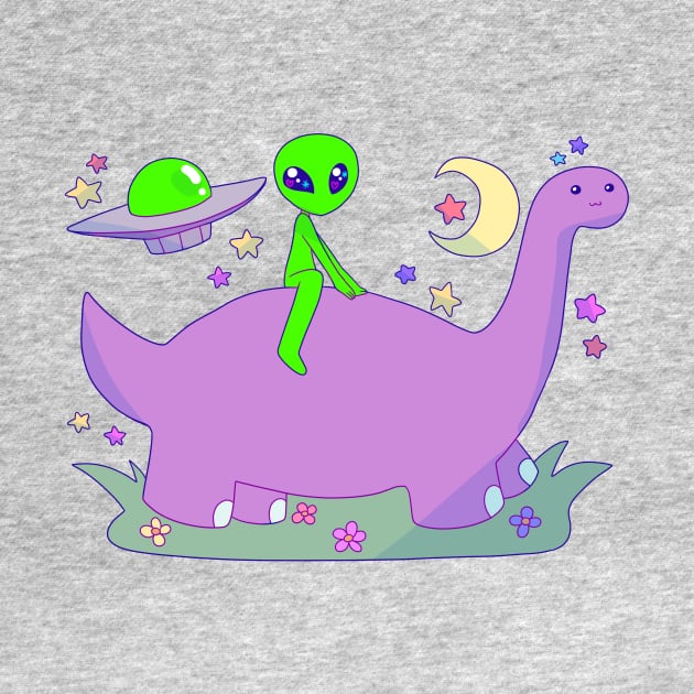 Alien Riding a Dinosaur by saradaboru